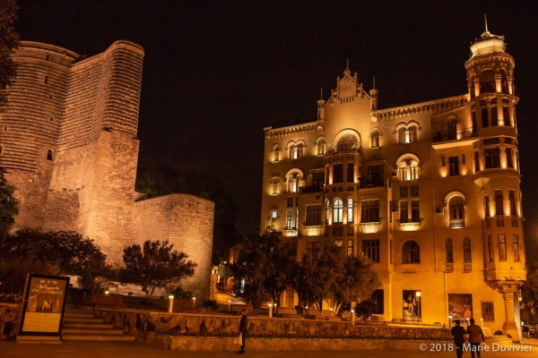 Baku, Old town by night