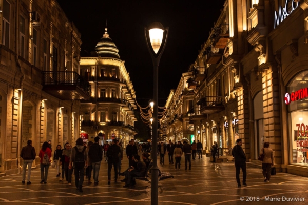 Baku, Nizami street by night