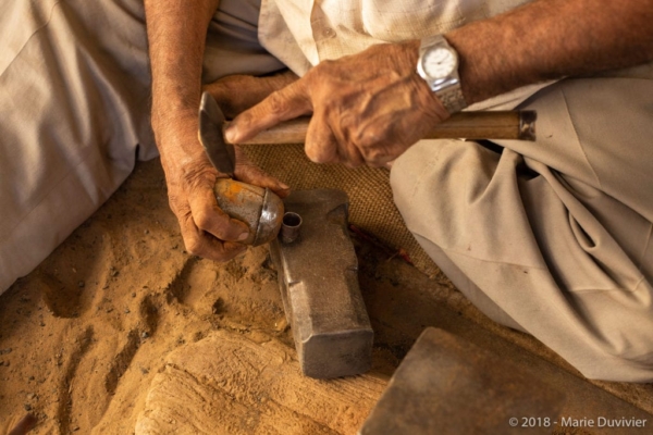 Nirona village, copper bell maker workshop
