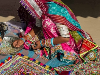 Ludiya village, Harijan community, embroidery