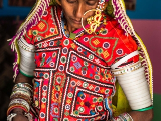 Ludiya village, Harijan community, embroidery