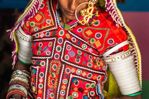 Ludiya village, Harijan community, embroidery