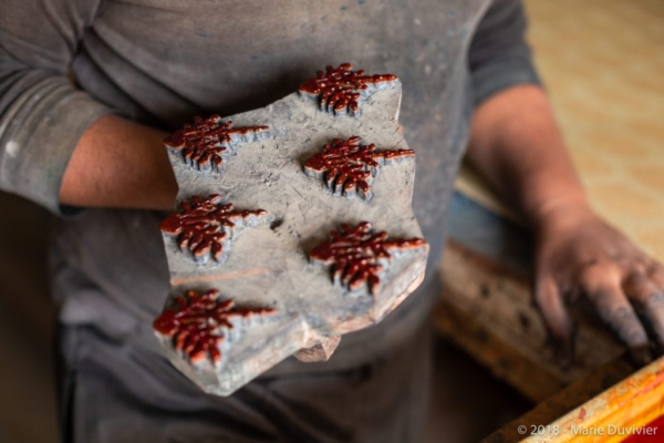 Ajrakhpur village, traditional block printing workshop