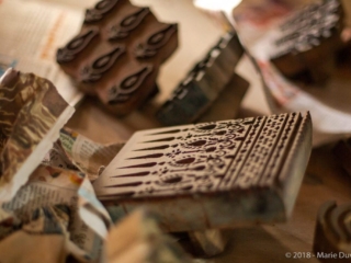 Ajrakhpur village, traditional block printing workshop
