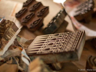 Ajrakhpur village, traditional block printing workshop