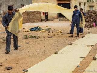 Ajrakhpur village, traditional block printing workshop