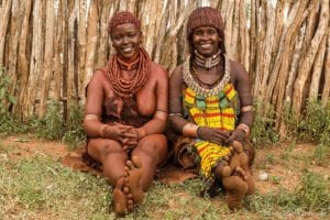 Omo valley, Hamar bride to be with her future sister in law
