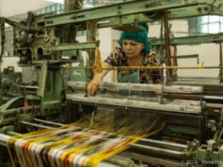 Khujand, silk atlas factory