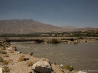 Bridge to Afghanistan on the road from Wakhan Valley to Khorog