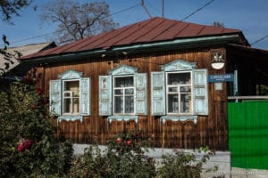 Almaty, Malaya Stanitsa district, traditional wooden house