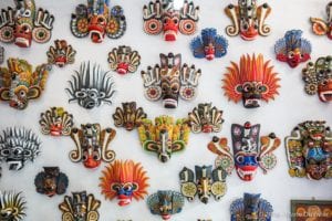 Ambalangoda, colourful wooden masks