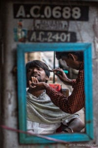 Kolkata, street hairstyling