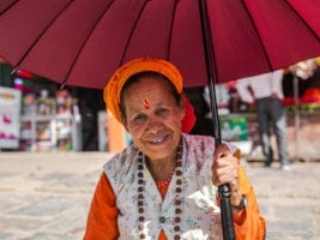 Lady at Manakamana temple
