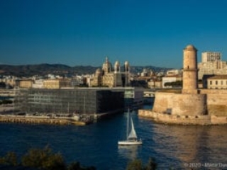 Marseille, Old Port entrance and MuCEM